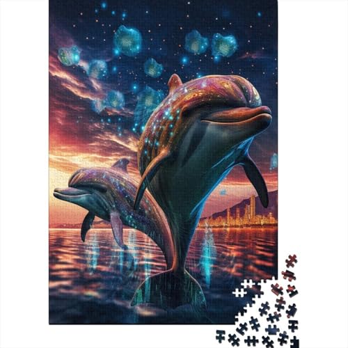 Delfin-Puzzle, kreative Spiele, 100 % recycelter Karton, Puzzle für Erwachsene, 70 x 50 cm, 1000 Teile von GQmoney