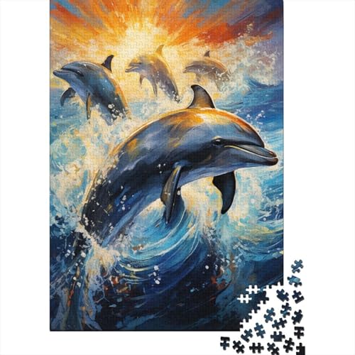 Delfin-Puzzle, präzises ineinandergreifendes Papier, rechteckiges Puzzle für Jungen oder Mädchen, 70 x 50 cm, 1000 Teile von GQmoney