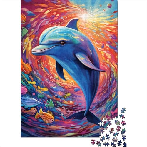 Delphin-Puzzle, 300 Teile, für Erwachsene, für Kinder, Puzzle, nachhaltiges Puzzle, Spiele 300 Teile (40 x 28 cm) von GQmoney