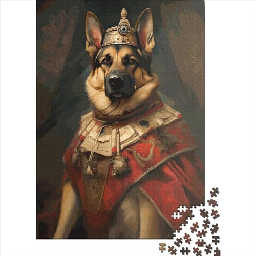 Deutscher Schäferhund-Puzzle 1000 Teile für Kinder, kreatives, schwieriges Puzzle, anspruchsvolles Spiel, Spielzeug, Familienpuzzle (75 x 50 cm) von GQmoney