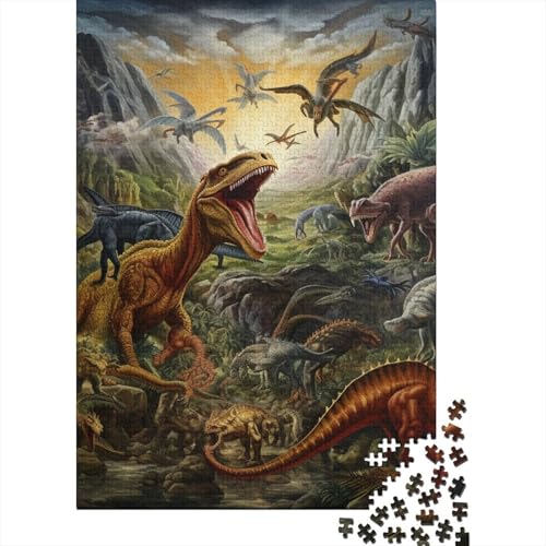 Dinosaurier-Puzzle-Spielzeug, Lernspiel, Premium-Papp-Puzzle, Puzzle für Erwachsene und Kinder, Ostergeschenk, 70 x 50 cm, 1000 Stück von GQmoney