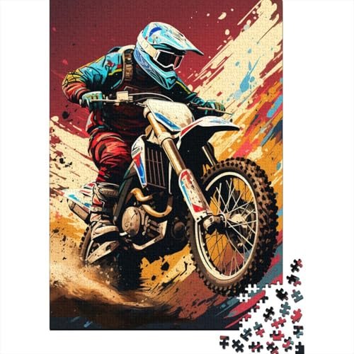 Dirt Bike Puzzle Freundliche Materialien, 100 % recycelter Karton, Puzzle für Erwachsene und Kinder, Ostergeschenk, 70 x 50 cm, 1000 Teile von GQmoney