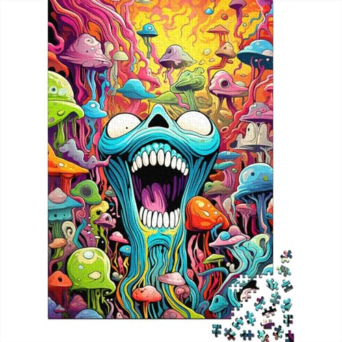 Doodle Bunte Landschaft Puzzle Holzpuzzle Kreative Puzzles Teenager Puzzles Lernspiele Spielzeug 1000 Teile (75x50cm) von GQmoney