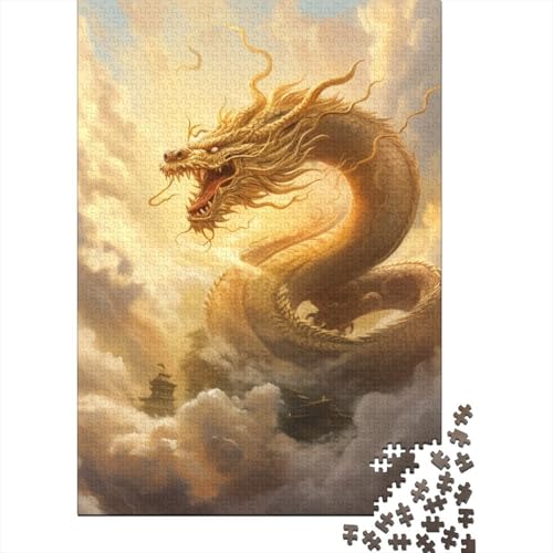 Drachen-Puzzle, Stressabbau, 100 % recycelter Karton, Puzzle für Erwachsene und Kinder, einzigartiges Geschenk, 70 x 50 cm, 1000 Teile von GQmoney