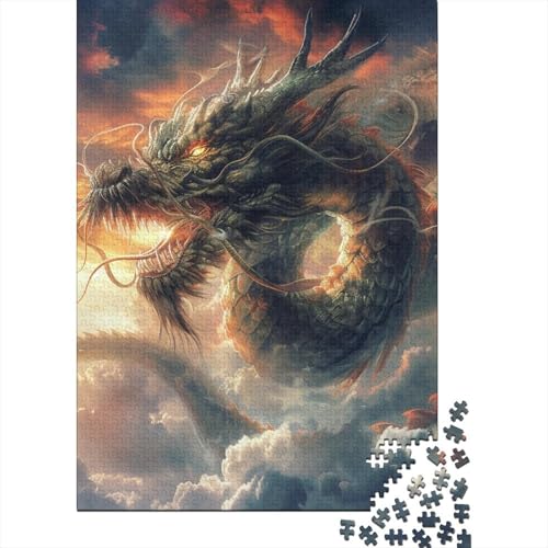 Dragon Puzzle, Premium-Puzzle aus 100 % recyceltem Karton, 100 % recycelter Karton, Puzzle für Kinder und Erwachsene ab 12 Jahren, Ostergeschenk, 38 x 26 cm, 1000 Teile von GQmoney