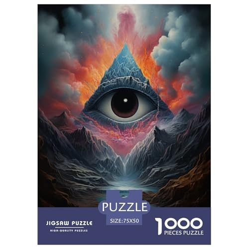 Dream Art Eyes 1000-teiliges Puzzle für Kinder, kreatives rechteckiges Puzzle, Gehirntraining, Herausforderungsspiel, Geschenk, 1000 Stück (75 x 50 cm) von GQmoney