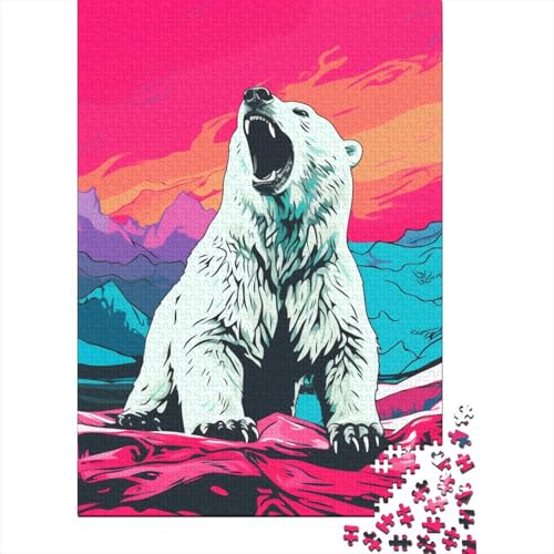 Eisbär-Puzzle, Gehirn-Teaser, 100 % recycelter Karton, Puzzle für Kinder und Erwachsene ab 12 Jahren, 38 x 26 cm, 1000 Teile von GQmoney