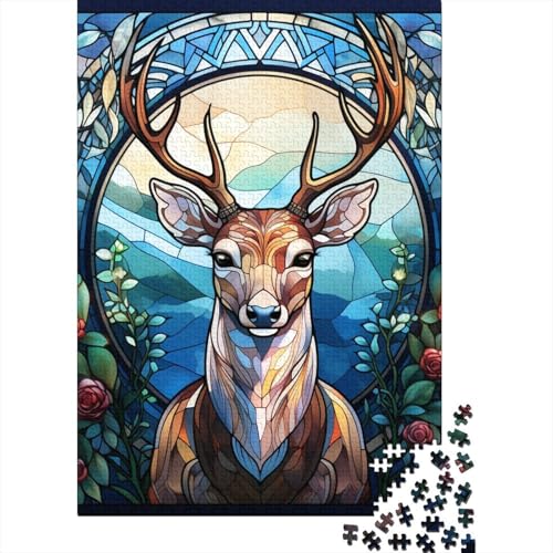 Elch-Hirsch-Puzzle, Lernspiele, Familienaktivitäten, Premium-Papp-Puzzle für Damen und Herren, Ostergeschenk, 38 x 26 cm, 1000 Teile von GQmoney