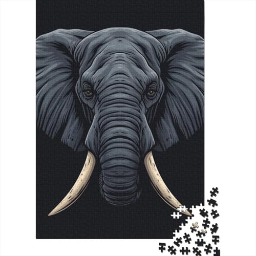 Elefanten-Puzzle, Stressabbau, 100 % recycelter Karton, Puzzle für Erwachsene und Kinder, einzigartiges Geschenk, 70 x 50 cm, 1000 Teile von GQmoney