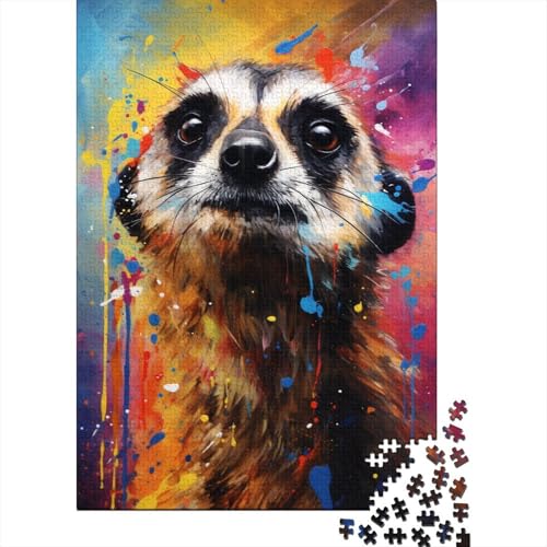 Erdmännchen-Puzzle, 300 Teile, farbenfrohes 35-Puzzle aus Holz, kreatives Puzzle für Familie und Freunde, Geschenke, 300 Teile (40 x 28 cm) von GQmoney