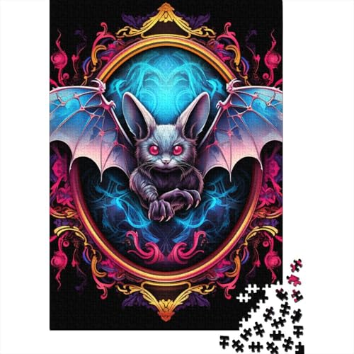 Fledermaus-Puzzle, Premium-Puzzle, 100 % recyceltes Kartonpapier, rechteckig, für Damen und Herren, einzigartiges Geschenk, 38 x 26 cm, 1000 Teile von GQmoney