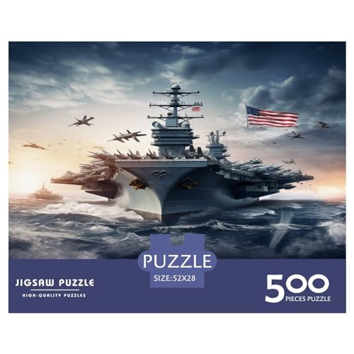 Flugzeugträger-Puzzle für Erwachsene und Jugendliche, 500 Teile, Puzzle für Erwachsene, nachhaltige Puzzlespiele, 500 Teile (52 x 38 cm) von GQmoney