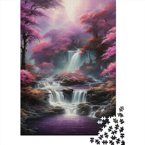 Forest Cascade Puzzle, einzigartige Heimdekoration, Premium-Papp-Puzzle für Erwachsene, Teenager, einzigartiges Geschenk, 38 x 26 cm, 1000 Teile von GQmoney