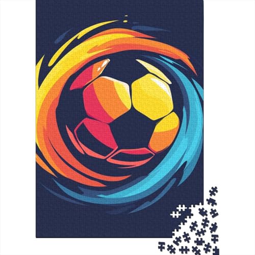 Fußball-Puzzle, einzigartige Heimdekoration, Papier, rechteckig, Puzzle für Erwachsene und Teenager, 38 x 26 cm, 1000 Teile von GQmoney