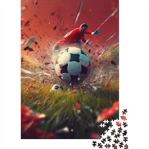 Fußball-Puzzle, rechteckig, Pappkarton, 100 % recycelter Karton, Puzzle für Erwachsene und Kinder, 70 x 50 cm, 1000 Teile von GQmoney