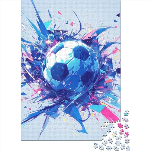 Fußball-Puzzle, schwierige Herausforderung, 100 % recycelter Karton, Puzzle für Erwachsene und Teenager, 38 x 26 cm, 1000 Teile von GQmoney