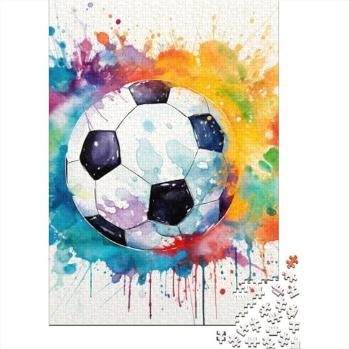 Fußball-Puzzle, schwierige Herausforderung, 100 % recycelter Karton, Puzzle für Kinder und Erwachsene ab 12 Jahren, 38 x 26 cm, 1000 Teile von GQmoney