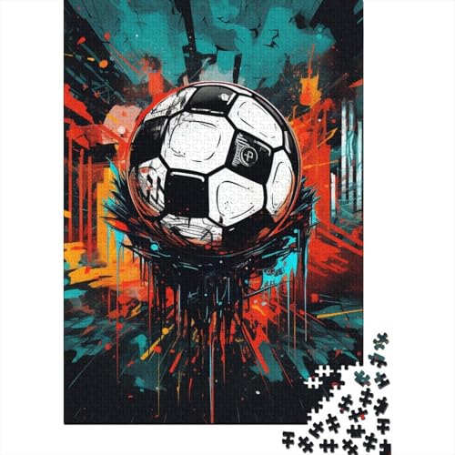 Fußball-Puzzle, schwierige Herausforderung, 100 % recycelter Karton, Puzzle für Kinder und Erwachsene ab 12 Jahren, 38 x 26 cm, 1000 Teile von GQmoney