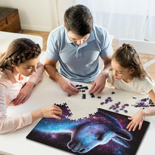 Galaxy Animal Alpaca Puzzle für Kinder, 500-teiliges Puzzle für Teenager, kreatives Puzzle, anspruchsvolle Familienspiele, Spielzeug, 500 Teile (52 x 38 cm) von GQmoney