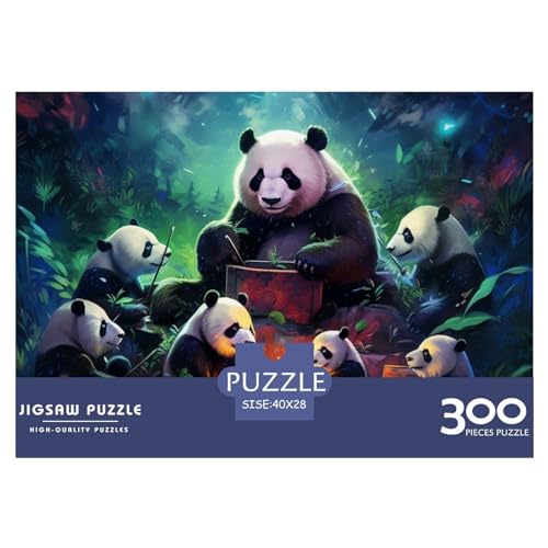 Galaxy Panda 300-teiliges Puzzle für Erwachsene, kreatives rechteckiges Puzzle, Holzpuzzle, Puzzle-Geschenk für Freunde, Familie, 300 Teile (40 x 28 cm) von GQmoney