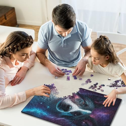 Galaxy Star Border Collie Puzzle 500 Teile Puzzle für Kinder, Denkspiel, Puzzlespielzeug für Kinder, 500 Stück (52 x 38 cm) von GQmoney