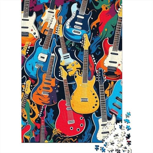 Gitarren-Puzzle, anpassbare Bilder, 100 % recycelter Karton, Puzzle für Kinder und Erwachsene ab 12 Jahren, einzigartiges Geschenk, 38 x 26 cm, 1000 Teile von GQmoney