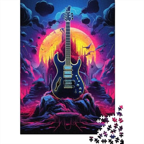 Gitarren-Puzzle, einzigartige Heimdekoration, 100 % recycelter Karton, Puzzle für Jungen oder Mädchen, 38 x 26 cm, 1000 Teile von GQmoney