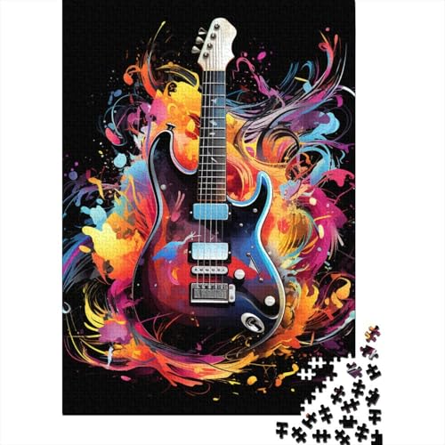 Gitarren Puzzle Relax Challenge Spielzeug Premium Karton Puzzle für Erwachsene Kinder Ostergeschenke 38x26cm/1000pcs von GQmoney