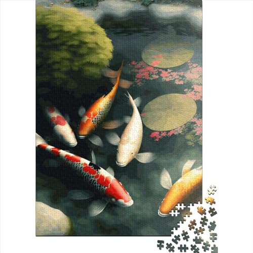 Goldfisch-Schwimmpuzzle, 300 Teile, Holzpuzzle für Kinder, Teenager, Männer und Frauen Familie, 300 Teile (40 x 28 cm). von GQmoney