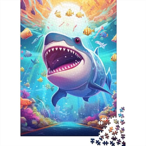 Hai-Puzzle, schwierige Herausforderung, 100 % recycelter Karton, Puzzle für Kinder und Erwachsene ab 12 Jahren, 38 x 26 cm, 1000 Teile Hai-Puzzle, schwierige Herausforderung, 100 % recycelter Karton, Puzzle für Kinder und Erwachsene ab 12 Jahren, 38 x 26 cm, 1000 Teile von GQmoney