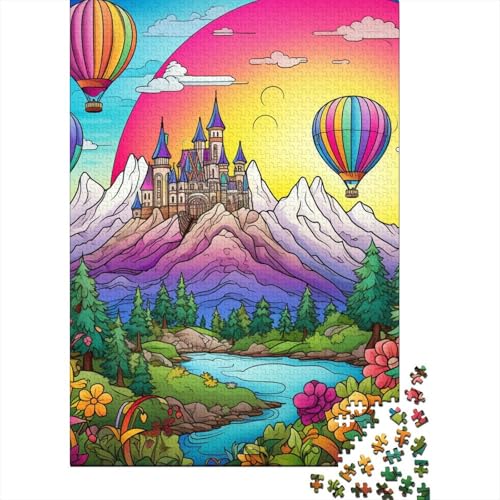 Heißluftballon-Puzzle, Entspannung, Herausforderung, Spielzeug, Papier, rechteckig, Puzzle für Jungen oder Mädchen, 70 x 50 cm, 1000 Stück von GQmoney