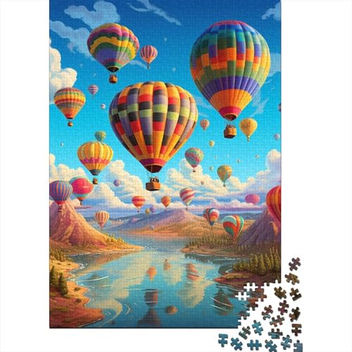 Heißluftballon-Puzzle, Premium-Puzzle, 100 % recyceltes Kartonpapier, rechteckig, für Jungen oder Mädchen, 38 x 26 cm, 1000 Teile von GQmoney