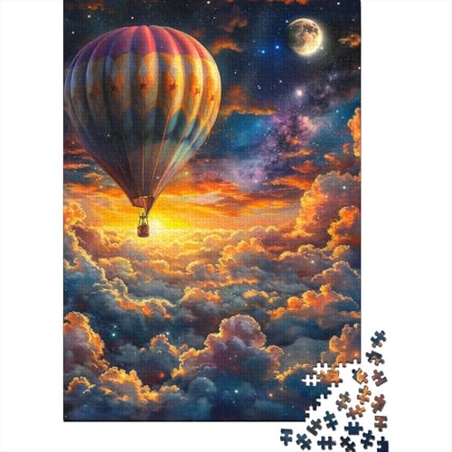 Heißluftballon-Puzzle, rechteckiges Pappbrett, Papier, rechteckiges Puzzle für Erwachsene und Kinder, Ostergeschenke, 38 x 26 cm, 1000 Stück von GQmoney