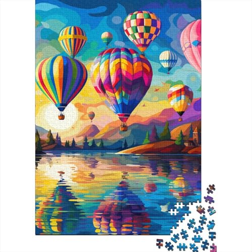 Heißluftballon-Puzzle, schwieriges Hartpapier, rechteckiges Puzzle für Erwachsene und Kinder, einzigartiges Geschenk, 38 x 26 cm, 1000 Stück von GQmoney