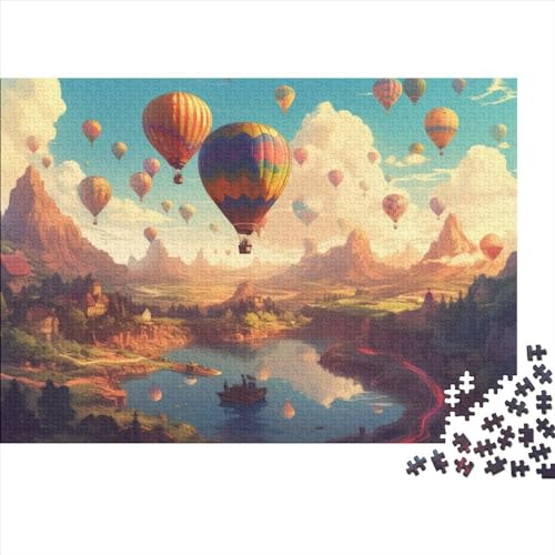 Heißluftballons 1000-teiliges Puzzle für Teenager, Geschenke, Holzpuzzle, Puzzle für Erwachsene, Lernspiele für zu Hause, DIY-Spielzeug, 1000 Teile (75 x 50 cm) von GQmoney