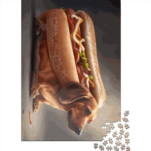 Hot Dog 500-teiliges Puzzle für Erwachsene, Puzzle für Kinder, Puzzle 500-teiliges Spiel für Kinder, Puzzle-Geschenk, 500 Teile (52 x 38 cm) von GQmoney