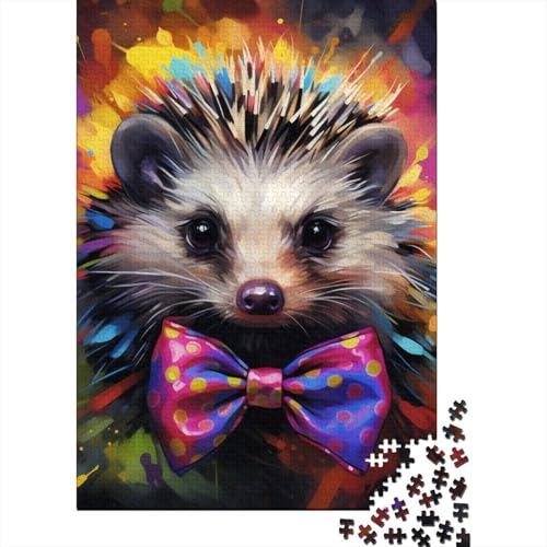 Igel-Puzzle, anpassbare Bilder, 100 % recycelter Karton, Puzzle für Erwachsene, Teenager, einzigartiges Geschenk, 70 x 50 cm, 1000 Teile von GQmoney