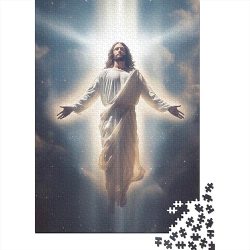 Jesus-Puzzle, schwierige Herausforderung, 100 % recycelter Karton, Puzzle für Damen und Herren, 38 x 26 cm, 1000 Teile von GQmoney