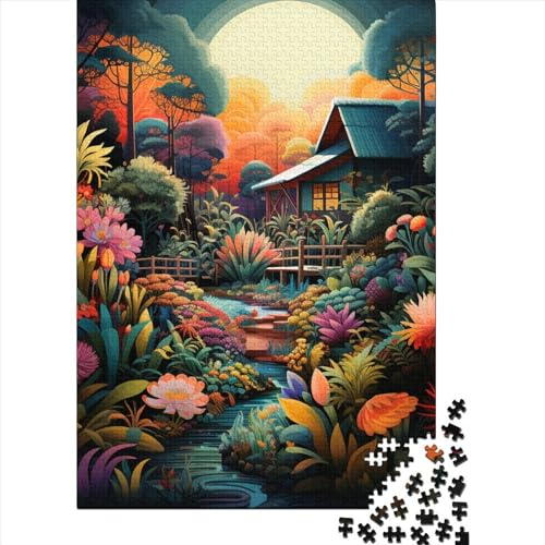 Jungle Hut Puzzle Relax Challenge Spielzeug Papier Rechteckiges Puzzle für Jungen oder Mädchen 70 x 50 cm / 1000 Teile von GQmoney