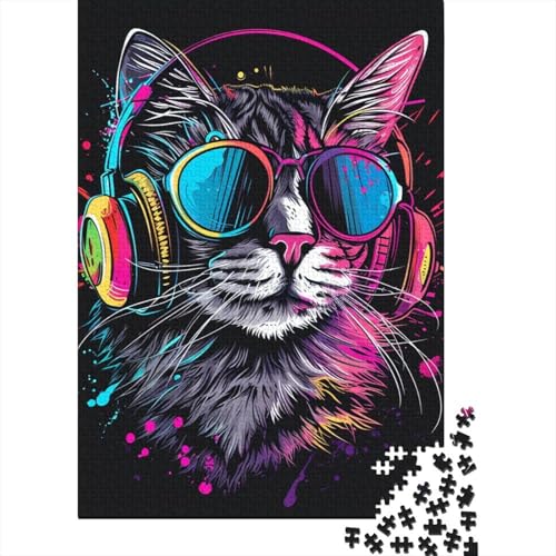 Katzen-Puzzle, 100 % recycelter Karton, 100 % recycelter Karton, Puzzle für Kinder und Erwachsene ab 12 Jahren, Ostergeschenk, 70 x 50 cm, 1000 Teile von GQmoney