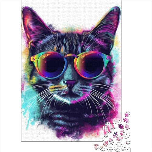 Katzen-Puzzle, 100 % recycelter Karton, Premium-Papp-Puzzle, Puzzle für Erwachsene und Kinder, 38 x 26 cm, 1000 Teile von GQmoney