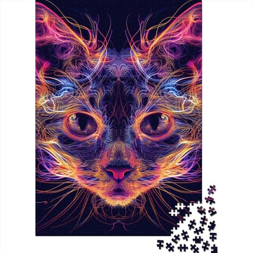 Katzen-Puzzle, Gehirn-Teaser, 100 % recycelter Karton, Puzzle für Kinder und Erwachsene ab 12 Jahren, 38 x 26 cm, 1000 Teile von GQmoney