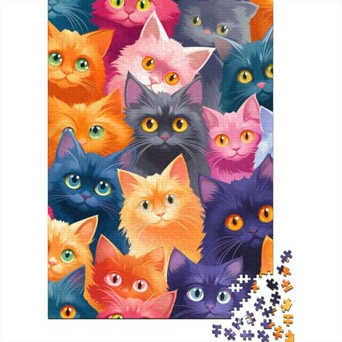 Katzen-Puzzle, Lernspiele, Familienaktivitäten, Premium-Papp-Puzzle für Frauen und Männer, Ostergeschenk, 38 x 26 cm, 1000 Stück von GQmoney