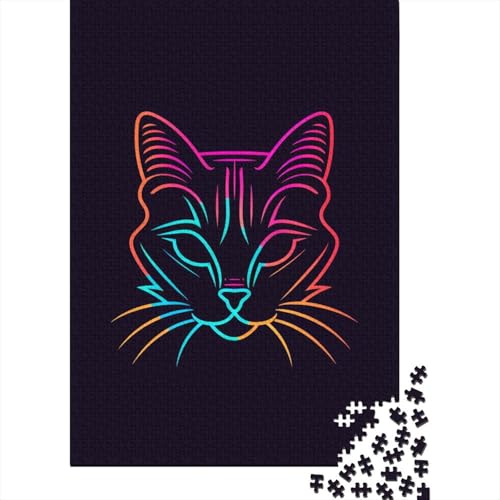 Katzen-Puzzle, Premium-Puzzle, 100 % recyceltes Kartonpapier, rechteckig, für Damen und Herren, einzigartiges Geschenk, 70 x 50 cm, 1000 Teile von GQmoney