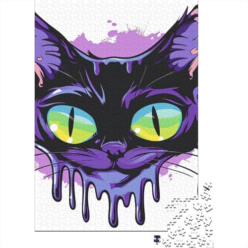 Katzen-Puzzle, Premium-Puzzle, 100 % recyceltes Kartonpapier, rechteckig, für Jungen oder Mädchen, 70 x 50 cm, 1000 Teile von GQmoney