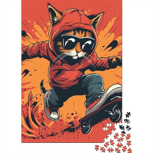 Katzen-Puzzle, herausforderndes und Denkvergnügen, Premium-Papp-Puzzle für Erwachsene, Teenager, Ostergeschenk, 70 x 50 cm, 1000 Teile von GQmoney