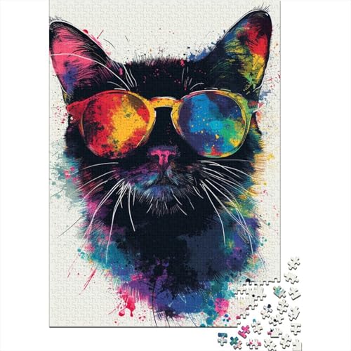 Katzen-Puzzle, präzises ineinandergreifendes Papier, rechteckig, Puzzle für Erwachsene und Kinder, einzigartiges Geschenk, 38 x 26 cm, 1000 Stück von GQmoney