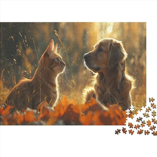 Katzen- und Hunde-Puzzle für Erwachsene, 300-teiliges Puzzle für Teenager ab 12 Jahren, 300 Teile (40 x 28 cm) von GQmoney