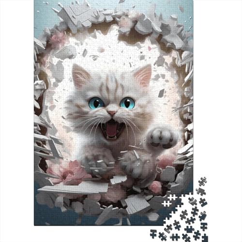 Katzenpuzzle Relax Challenge Spielzeug Premium Karton Puzzle für Erwachsene Kinder Ostergeschenke 70x50cm/1000pcs von GQmoney