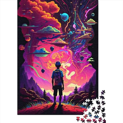 Kind in surrealer Welt, 300-teiliges Puzzle für Erwachsene | | Familienspaß-Puzzles für Erwachsene, Geschenke, Denkspiele, 300 Teile (40 x 28 cm) von GQmoney